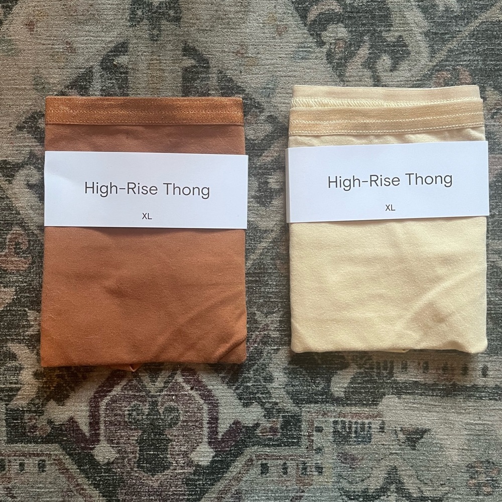 Knickey High-Rise Thong in Butterscotch and Beach Bum